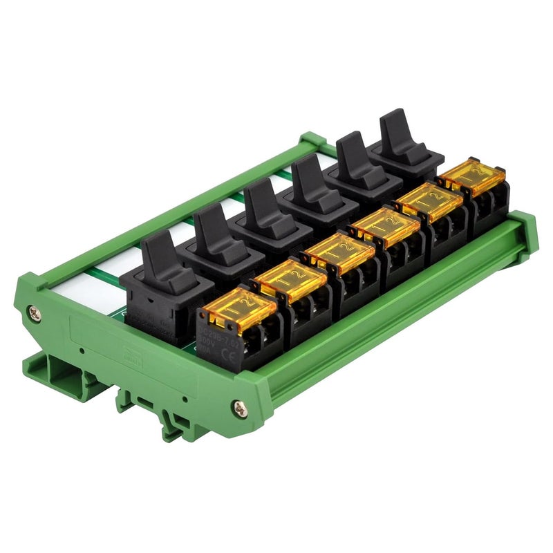 HCDC DIN Rail Mount Paddle Rocker Switch Module, 10Amp 250VAC / 50VDC (6 Channel) - Image 3